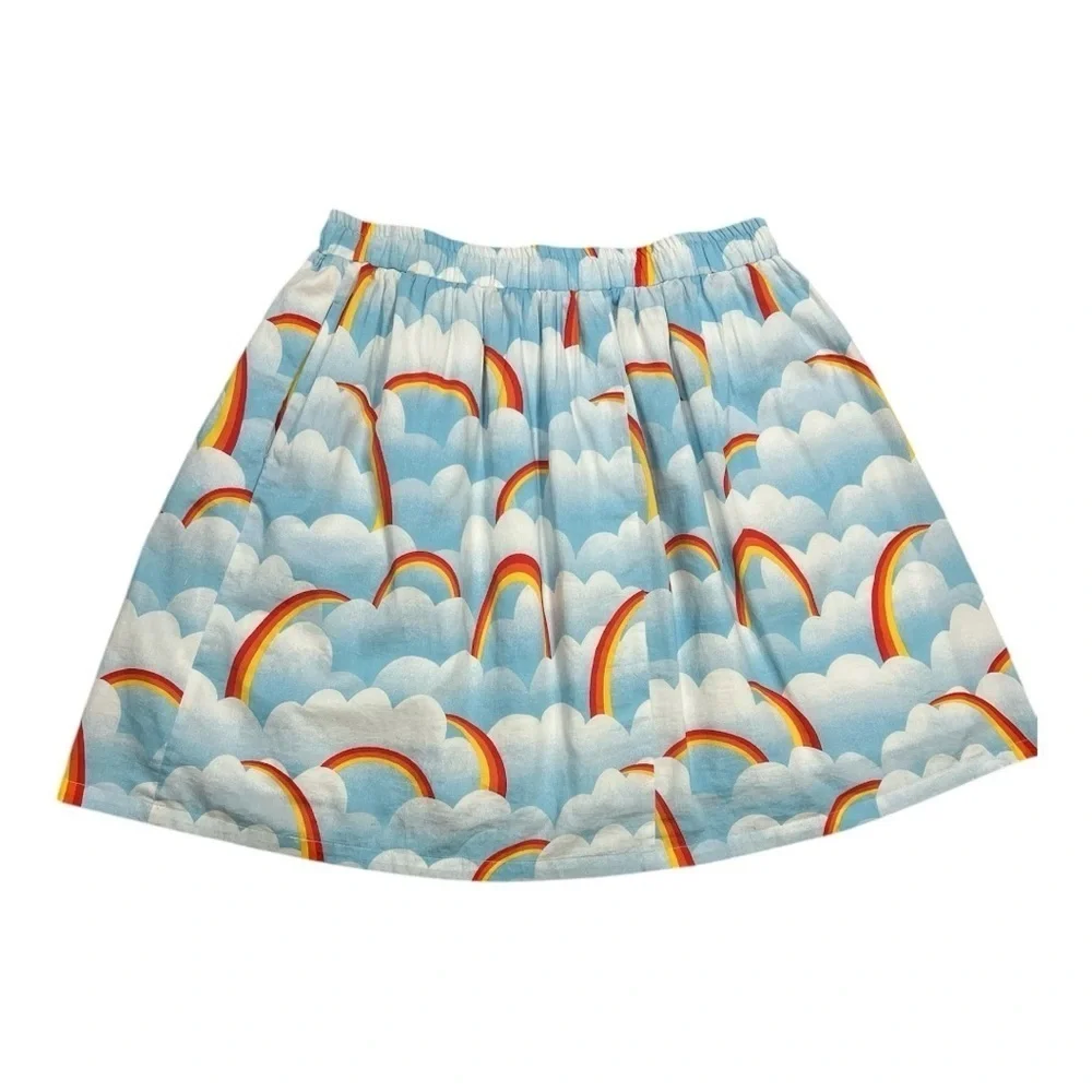 ModCloth Colorful Rainbow Women’s Mini Skirt Size L Blue
